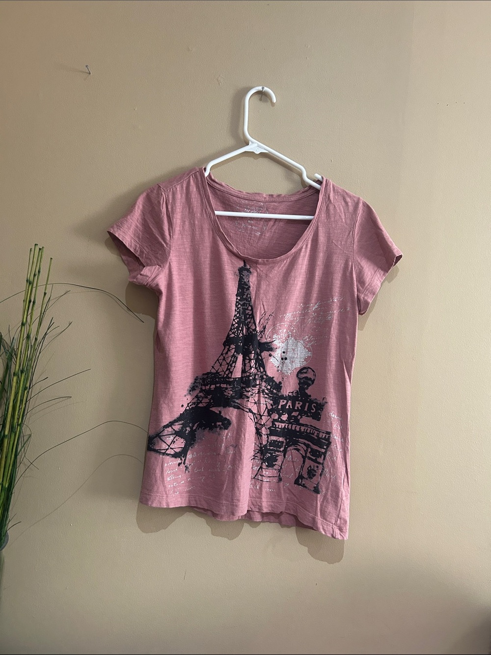 Revolution Pink Paris Eiffel Tower Short Sleeve Tee